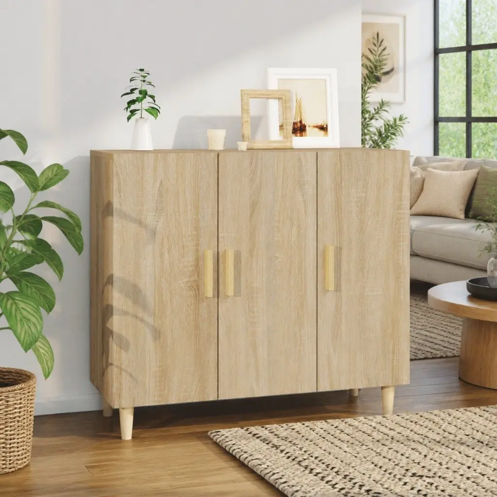Brown Sideboard Storage Cabinet 90x34x80 cm