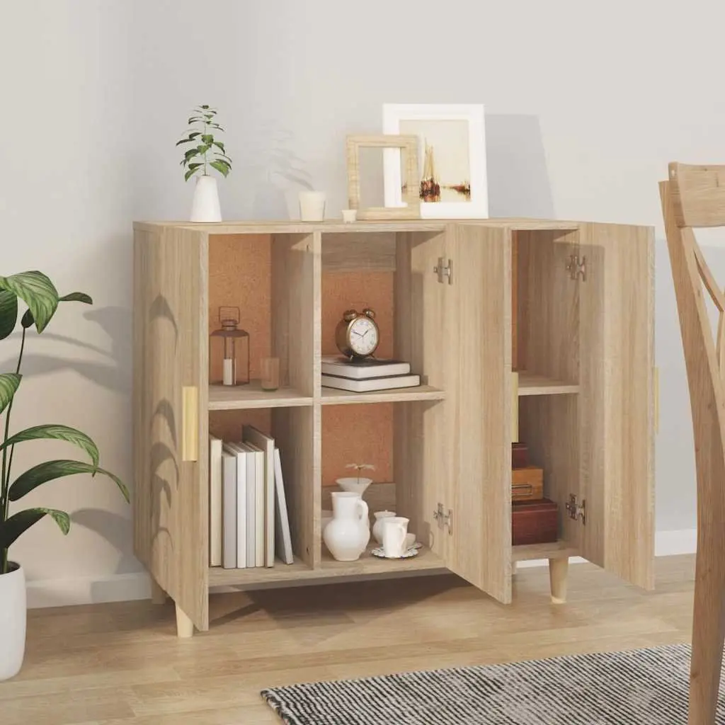 Brown Sideboard Storage Cabinet 90x34x80 cm