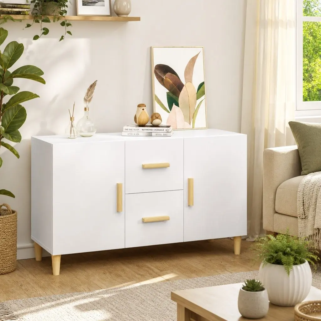 White Sideboard 100x36x60cm with Storage