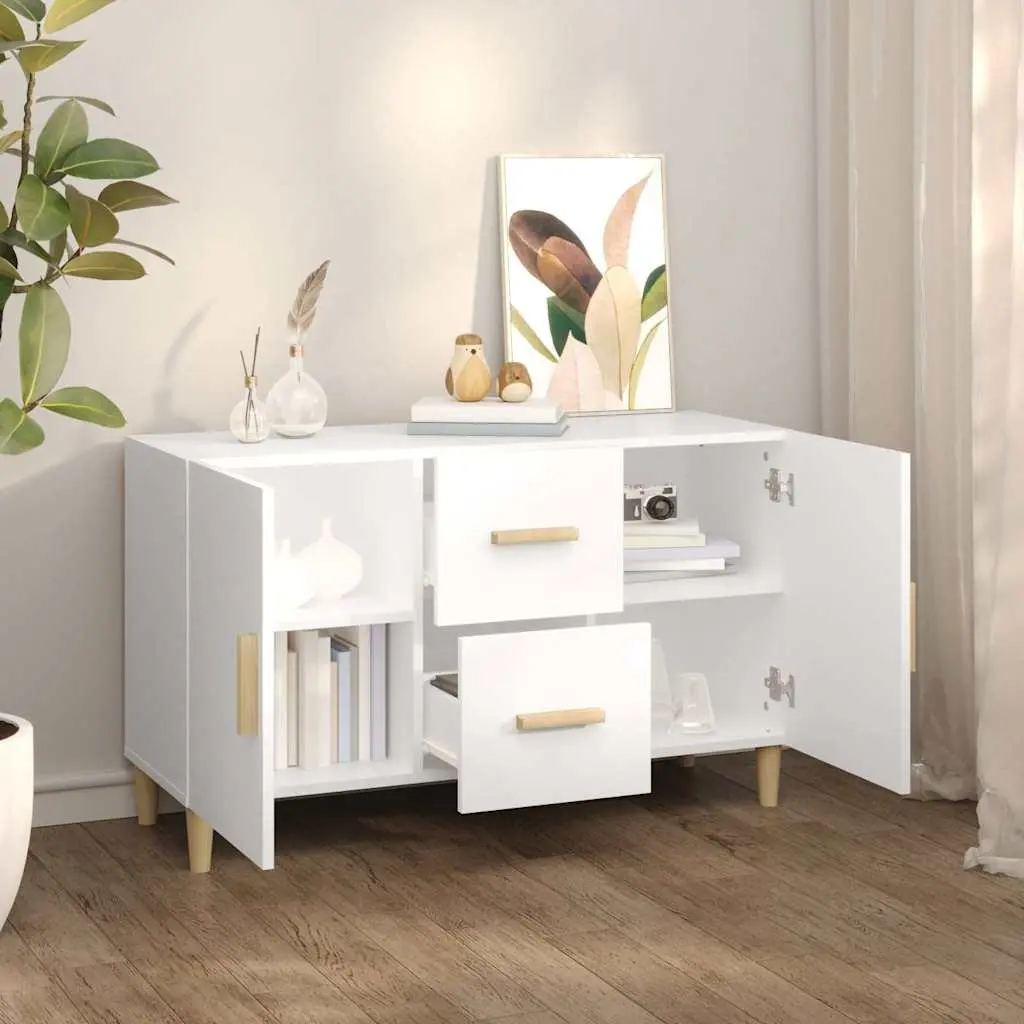 White Sideboard 100x36x60cm with Storage