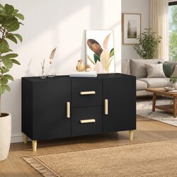 Elegant Black Sideboard Storage Cabinet 100x36x60 cm
