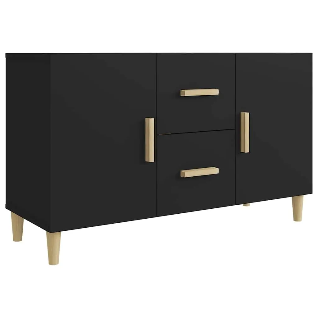 Black Sideboard Storage Cabinet 100x36x60 cm
