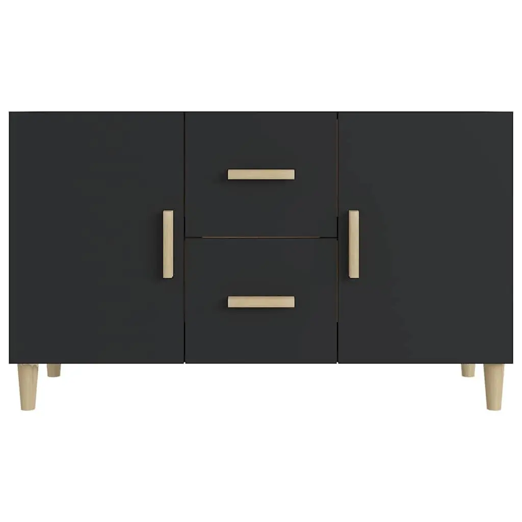 Black Sideboard Storage Cabinet 100x36x60 cm