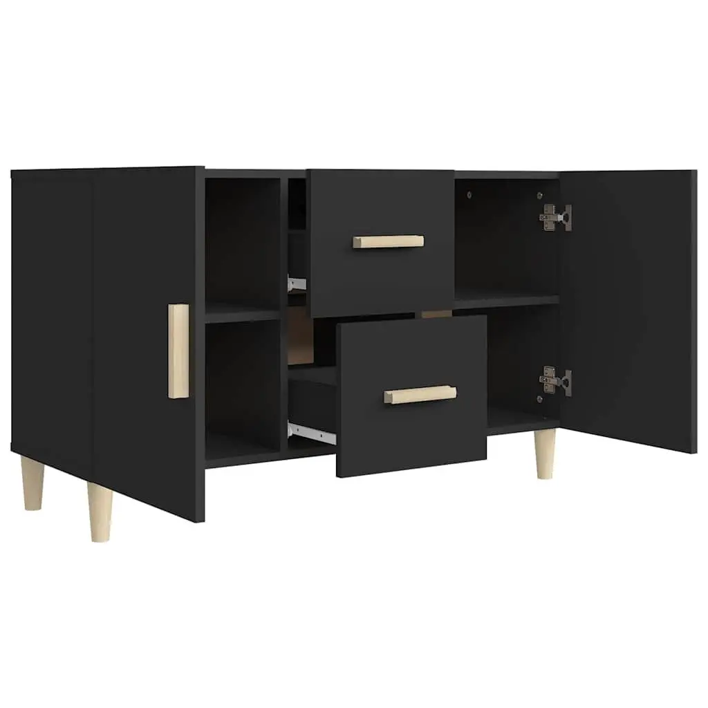 Black Sideboard Storage Cabinet 100x36x60 cm