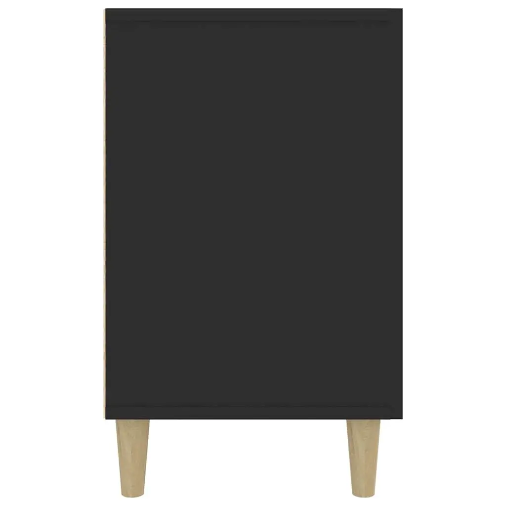 Black Sideboard Storage Cabinet 100x36x60 cm