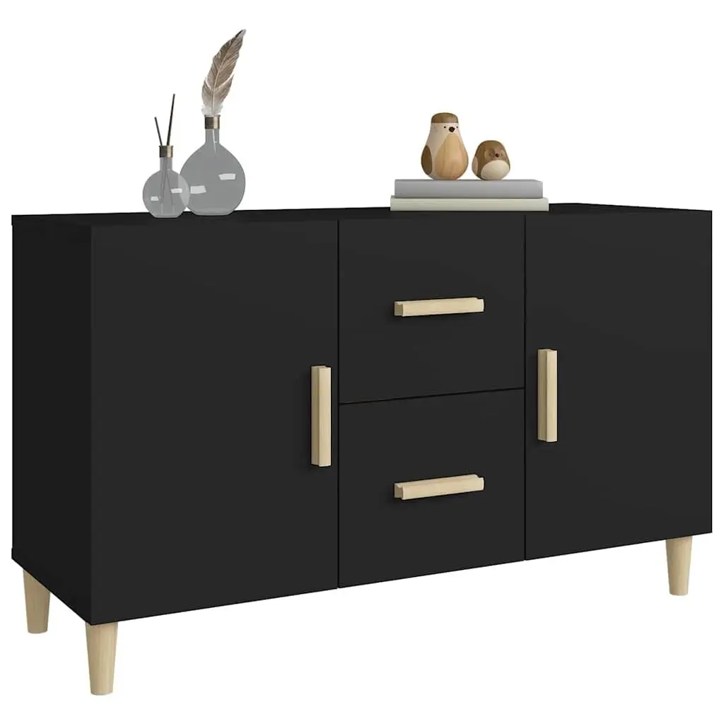 Black Sideboard Storage Cabinet 100x36x60 cm