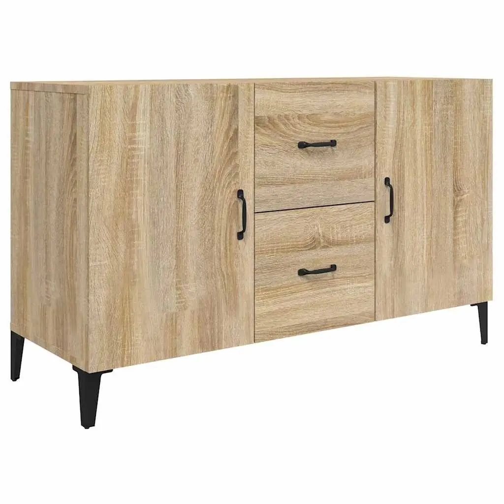 Brown Engineered Wood Sideboard with Storage and Display