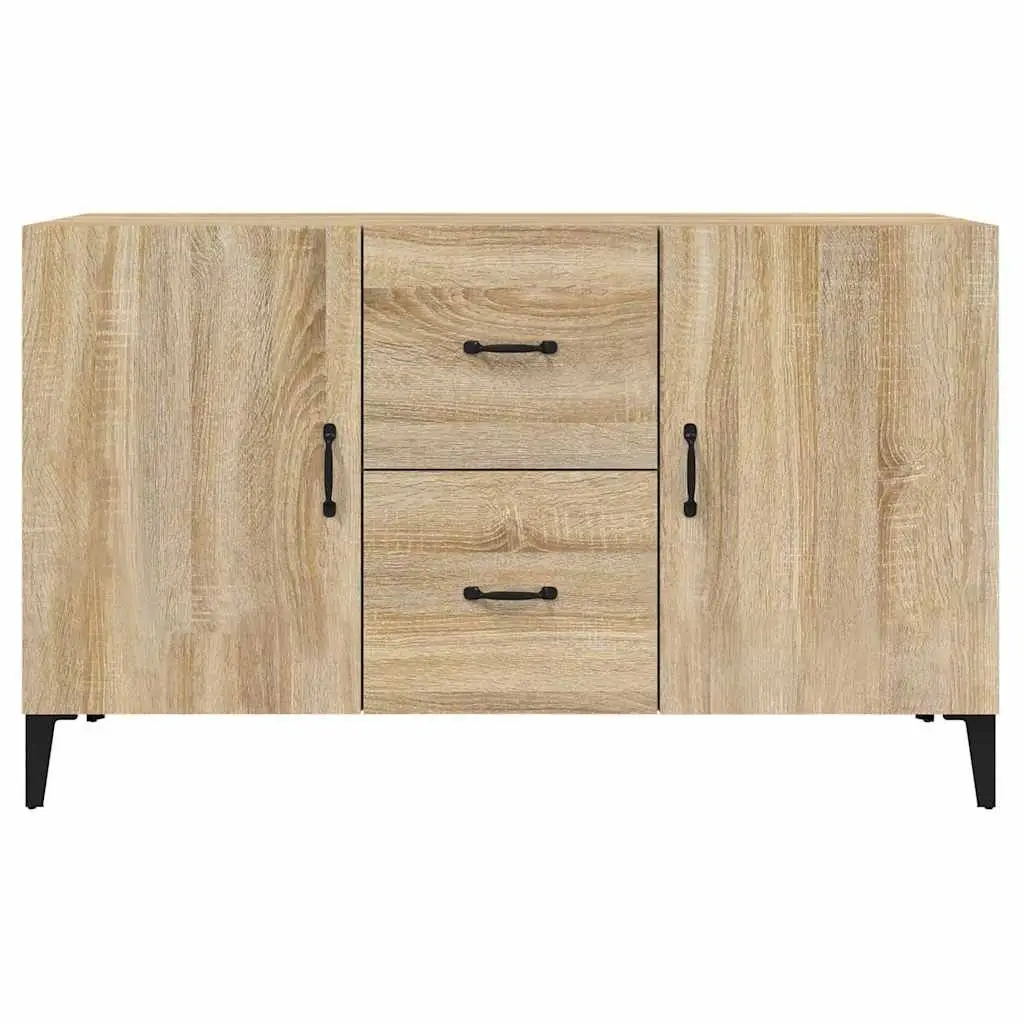 Brown Engineered Wood Sideboard with Storage and Display
