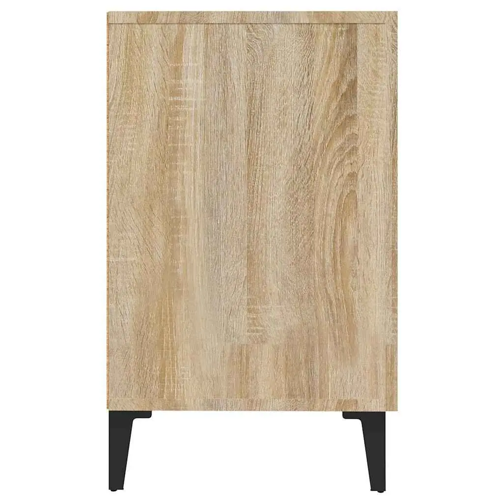 Brown Engineered Wood Sideboard with Storage and Display
