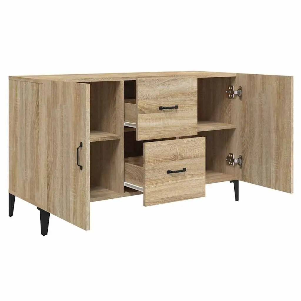 Brown Engineered Wood Sideboard with Storage and Display