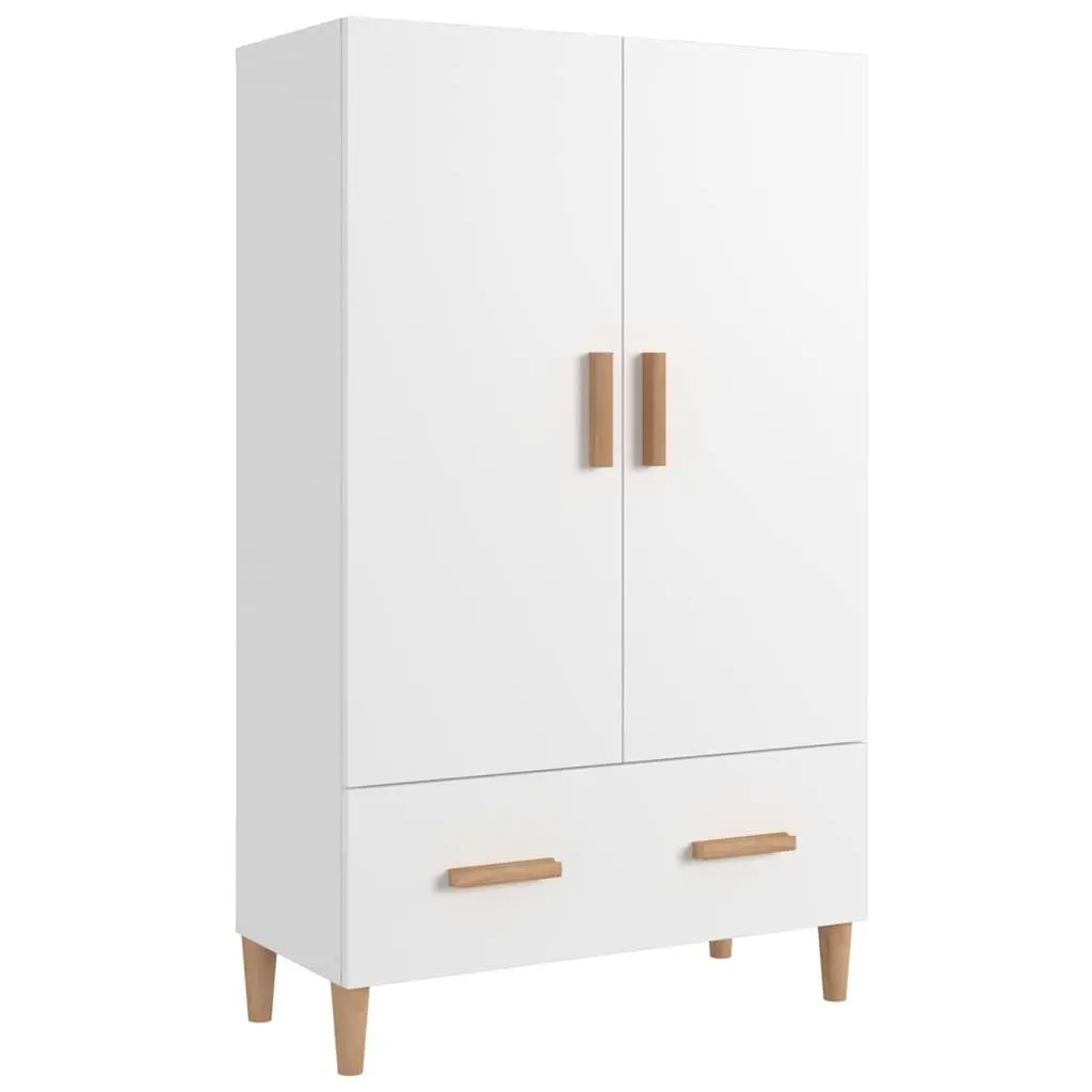 White Highboard Storage Cabinet 70x31x115 cm