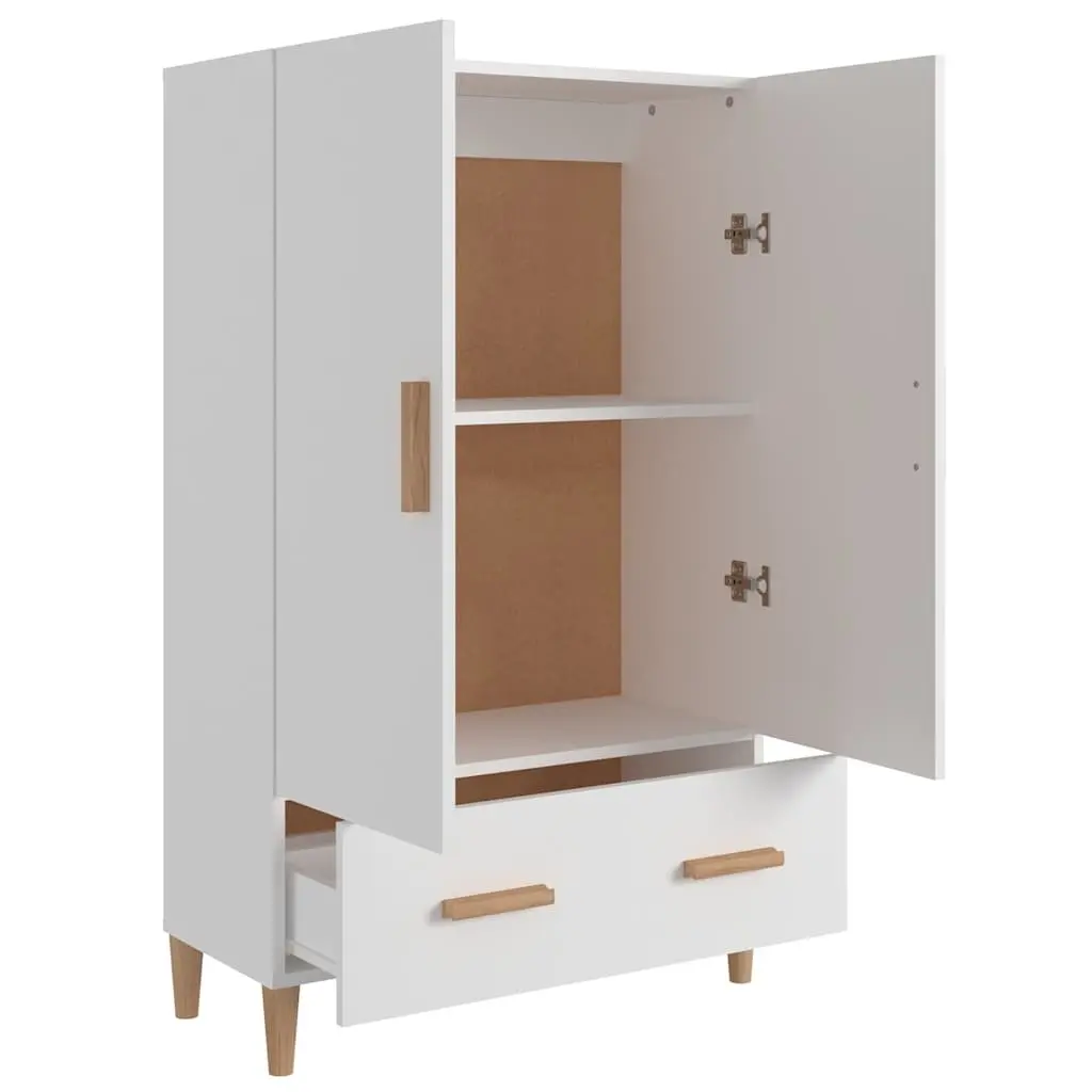 White Highboard Storage Cabinet 70x31x115 cm