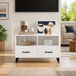 Elegant High Gloss White TV Cabinet for Living Rooms