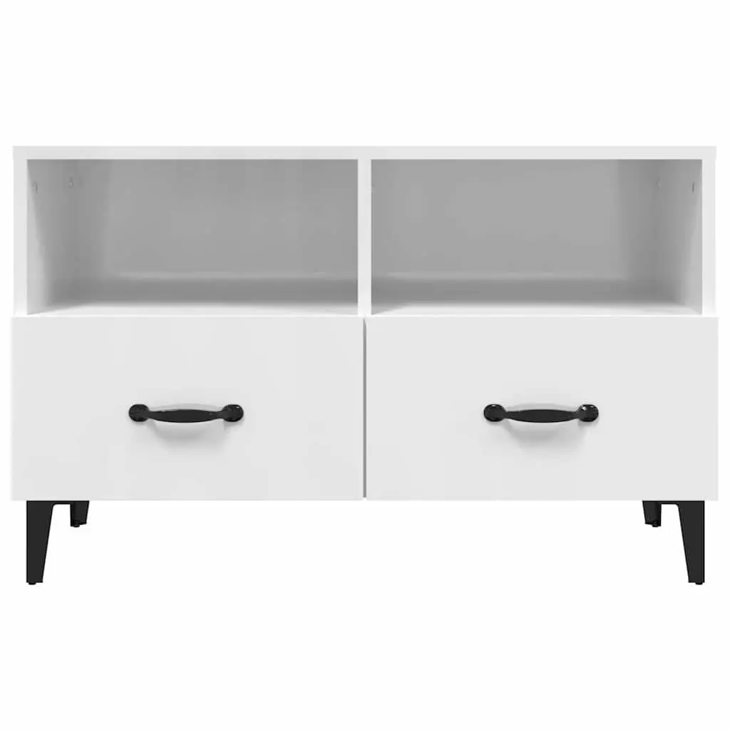 TV Cabinet High Gloss White Media Unit 80cm Engineered Wood
