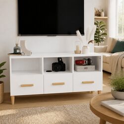 White TV Cabinet 102x36x50 cm for Your Living Space