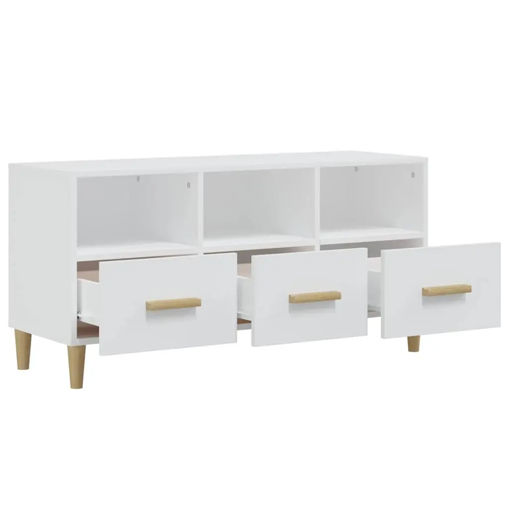 TV Cabinet White Modern 102x36x50 cm Engineered Wood