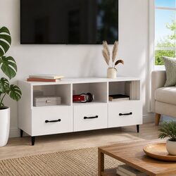 High Gloss White TV Cabinet for Modern Living Spaces
