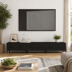 Elegant Black TV Cabinet for Living Room Storage