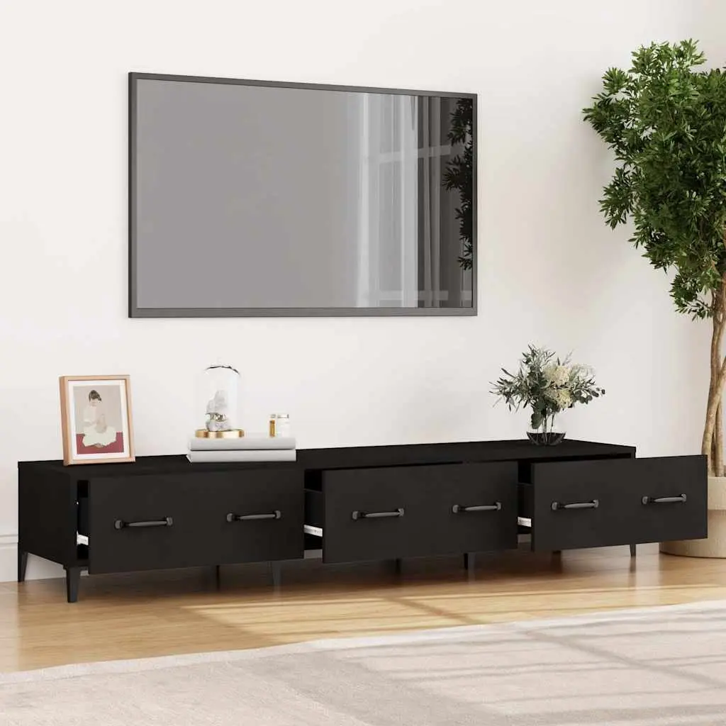 TV Cabinet Black Media Unit 150 x 30 cm Engineered Wood