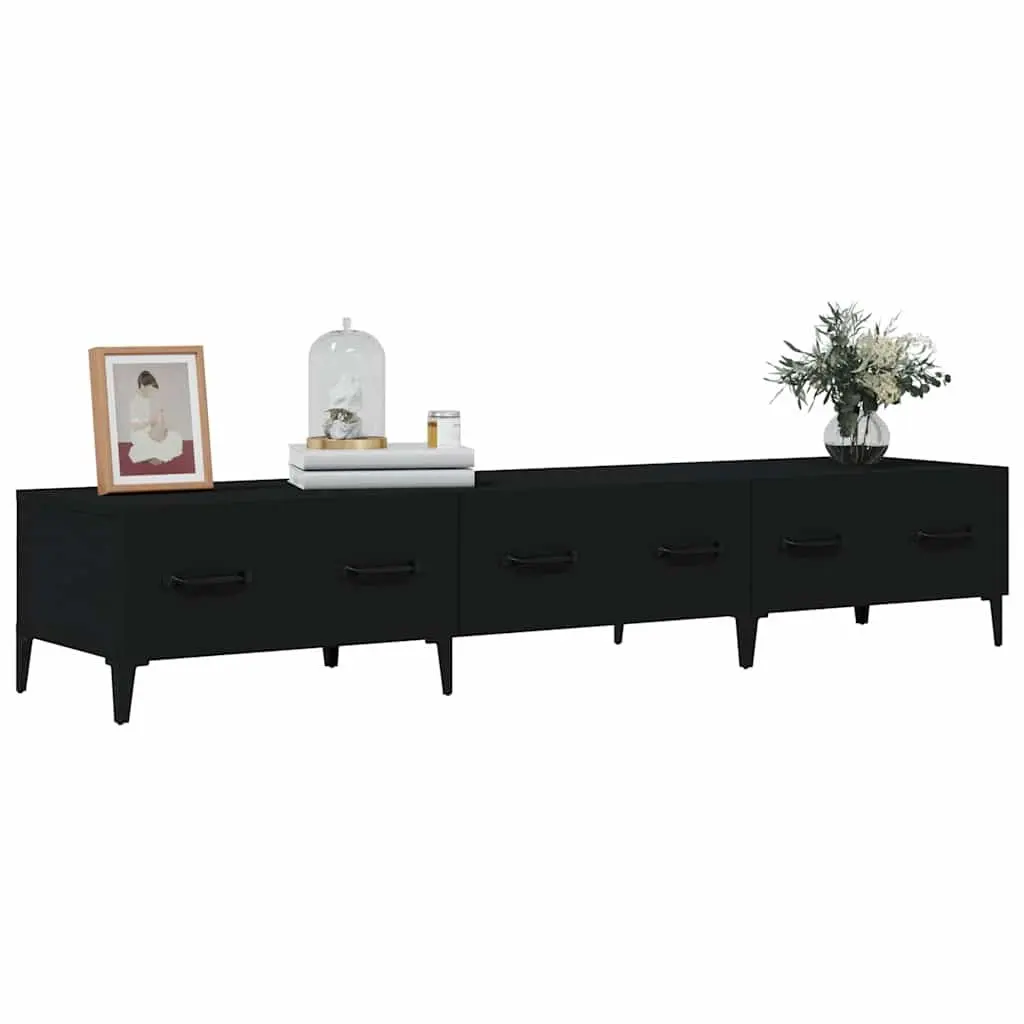 TV Cabinet Black Media Unit 150 x 30 cm Engineered Wood