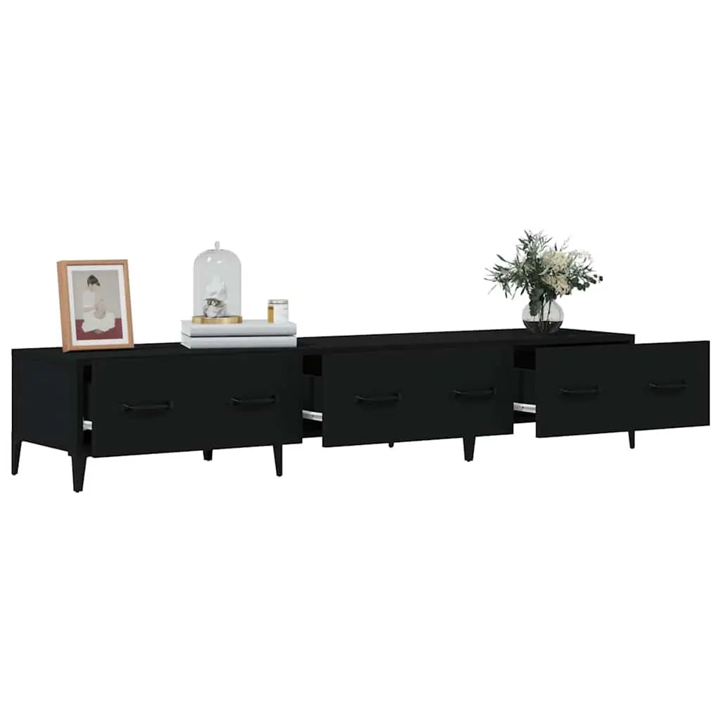 TV Cabinet Black Media Unit 150 x 30 cm Engineered Wood