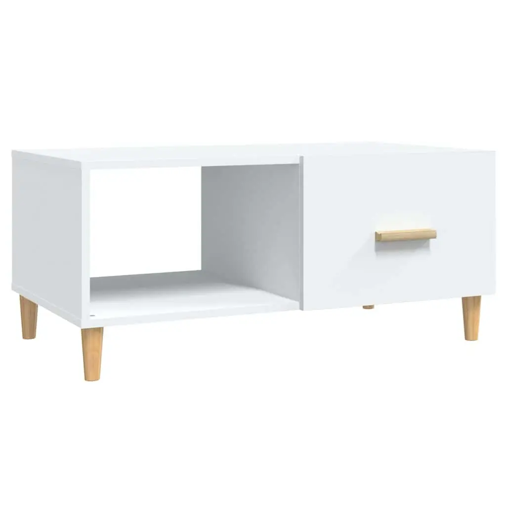 Coffee Table White 89.5x50x40cm Engineered Wood Living Room Side End Table