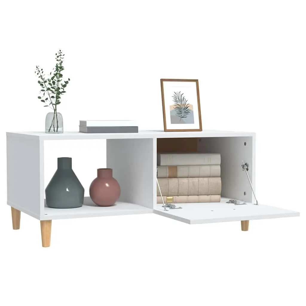 Coffee Table White 89.5x50x40cm Engineered Wood Living Room Side End Table