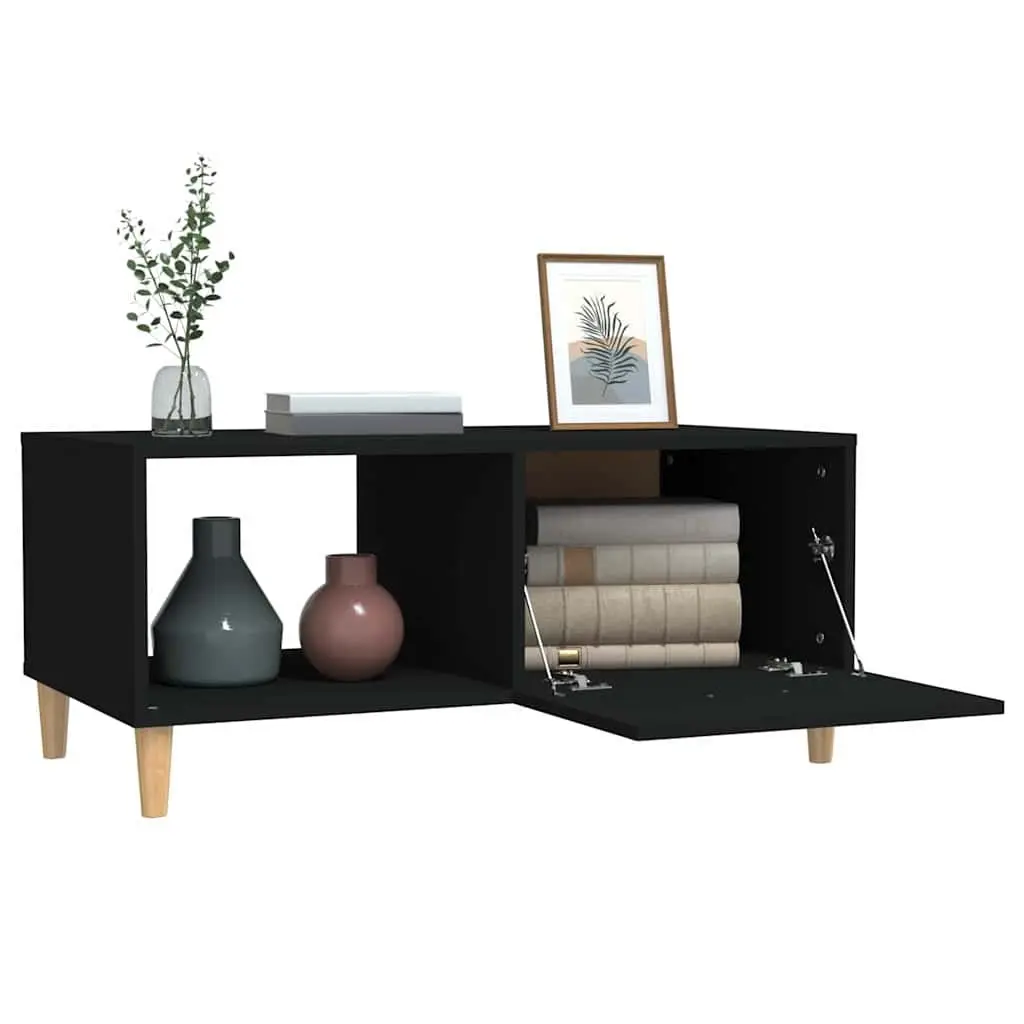 Coffee Table Black Modern Accent Furniture 89.5 x 50 x 40 cm Engineered Wood