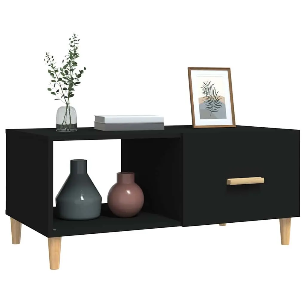 Coffee Table Black Modern Accent Furniture 89.5 x 50 x 40 cm Engineered Wood