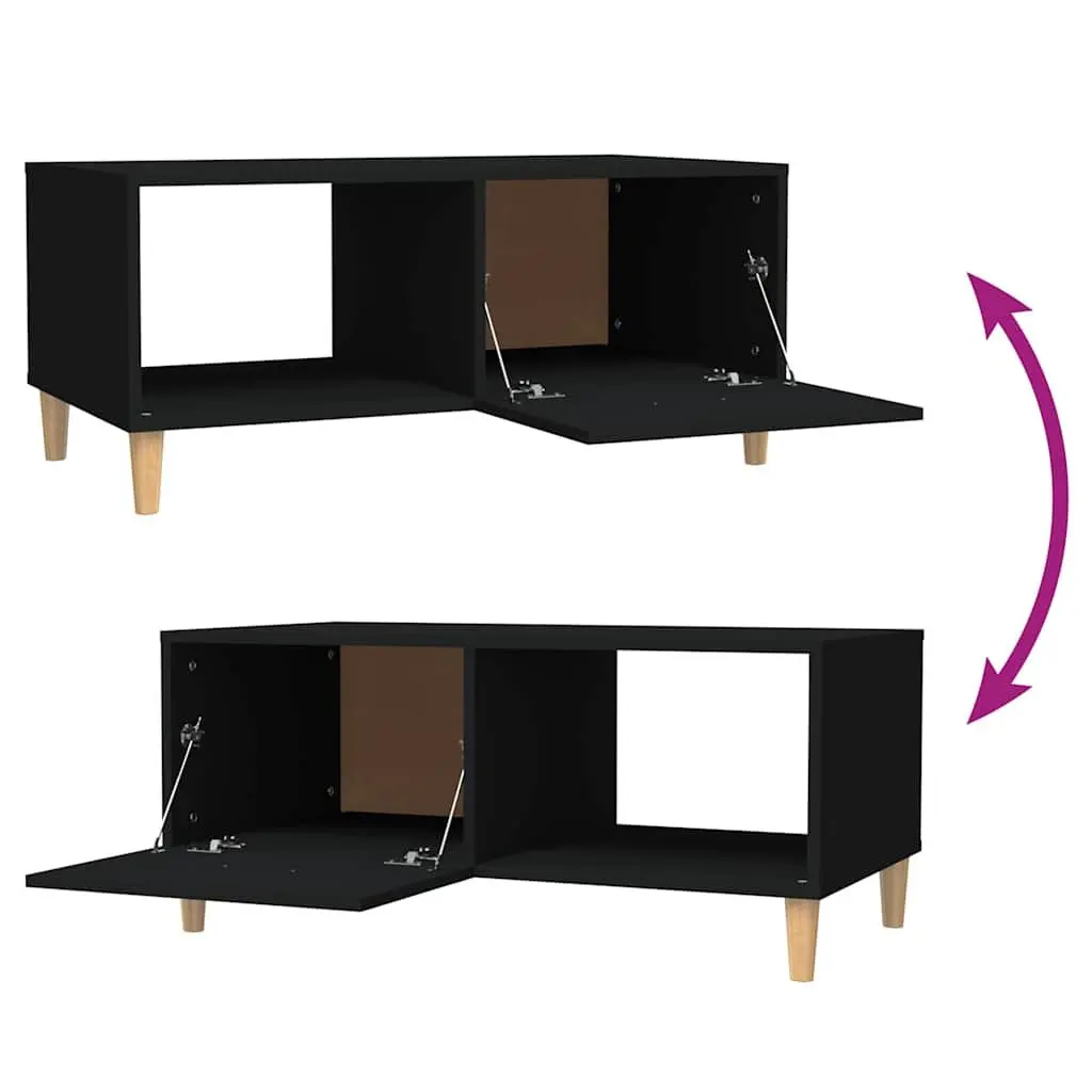Coffee Table Black Modern Accent Furniture 89.5 x 50 x 40 cm Engineered Wood