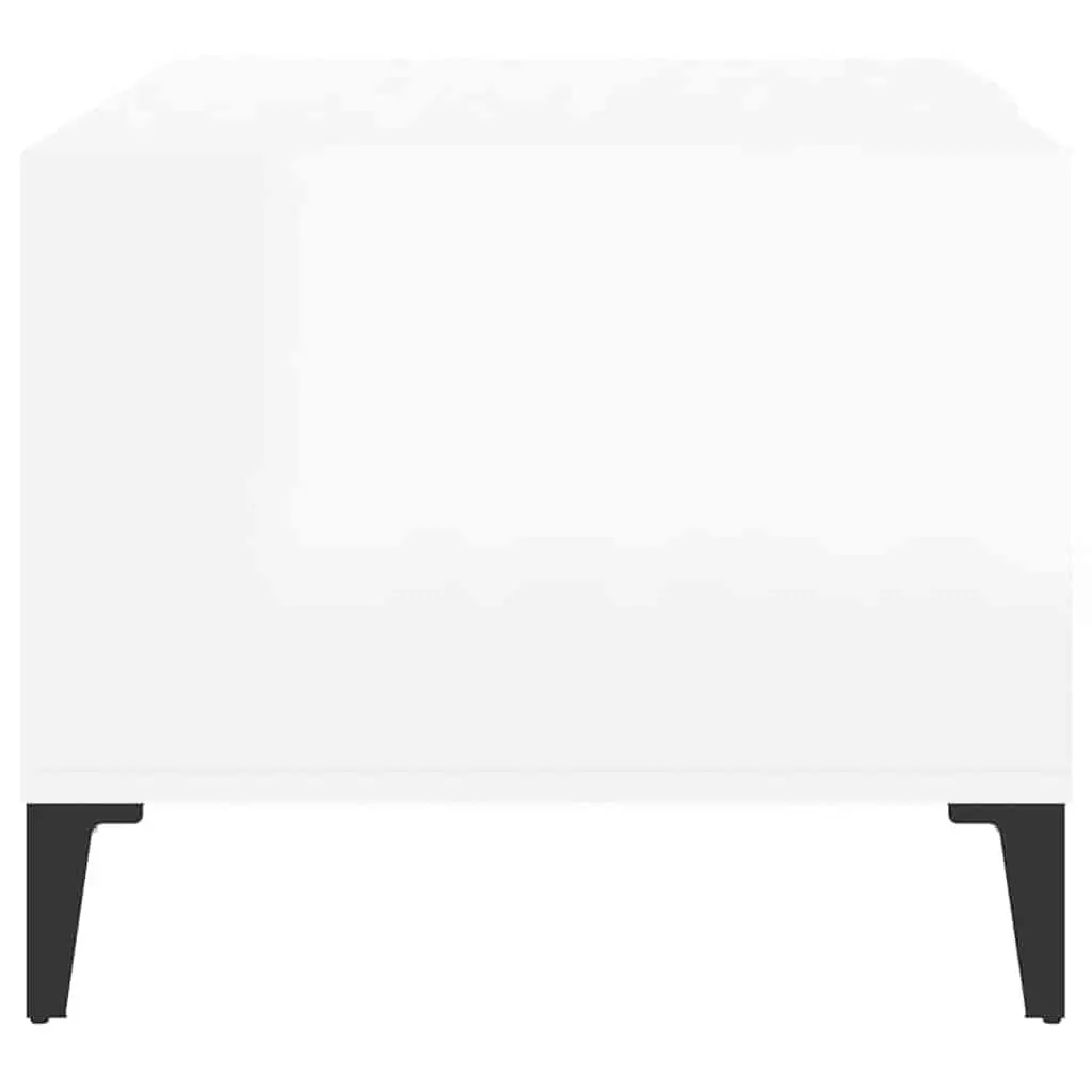 Coffee Table White High Gloss 90L x 50W x 40H cm Engineered Wood
