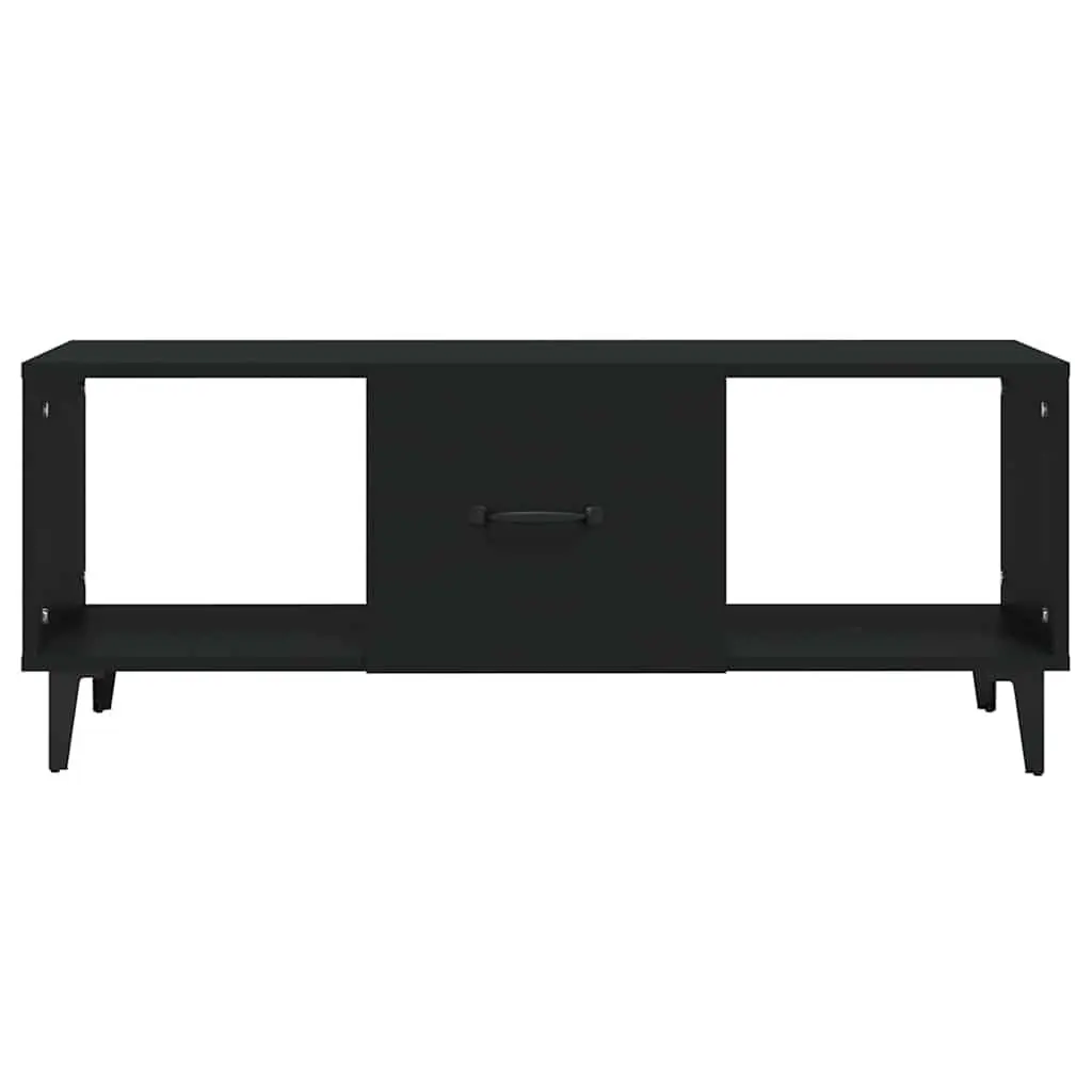 Coffee Table Black 102x50x40 cm Engineered Wood Storage Compartments