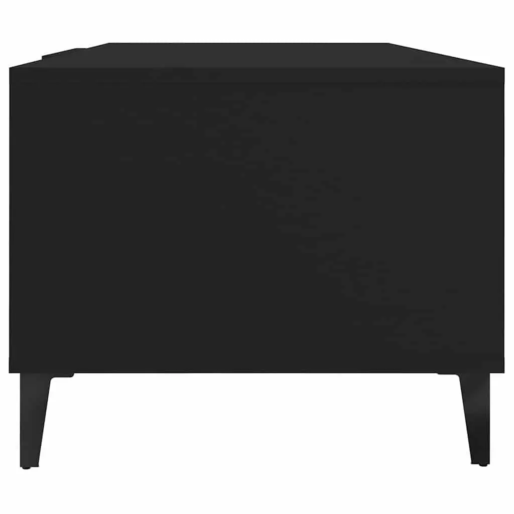 Coffee Table Black 102x50x40 cm Engineered Wood Storage Compartments
