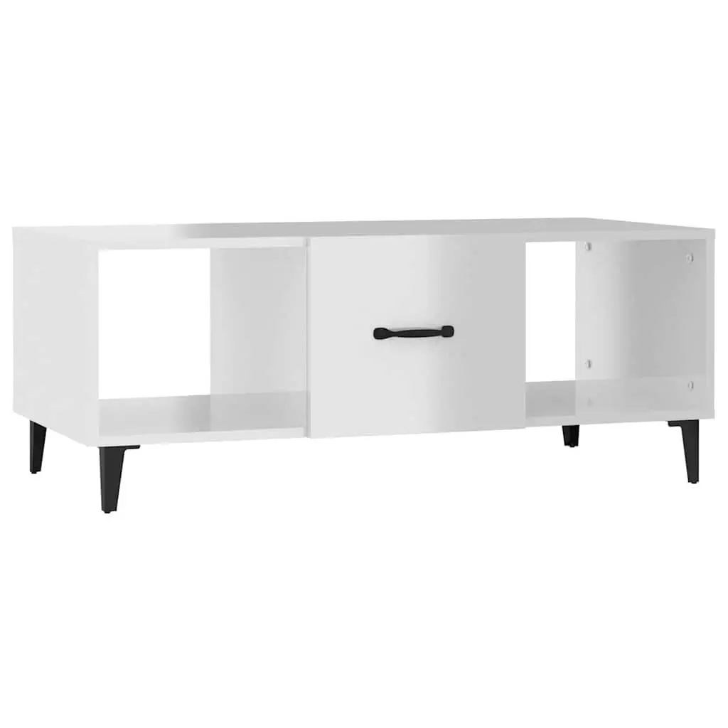 High Gloss White Coffee Table with Storage