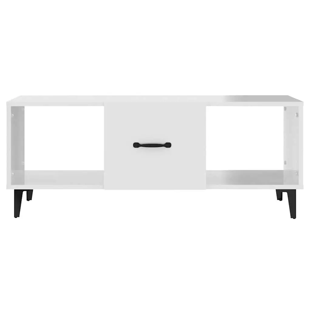 High Gloss White Coffee Table with Storage