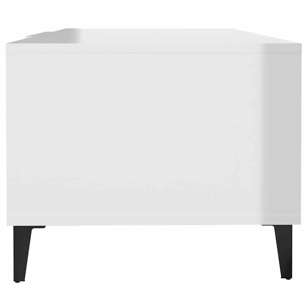 High Gloss White Coffee Table with Storage