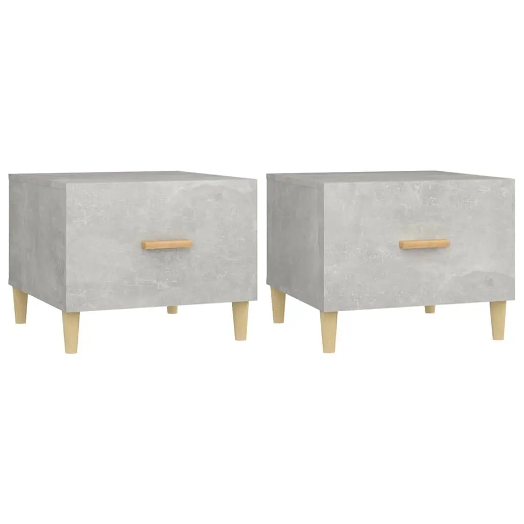 Set of 2 Grey Coffee Tables with Storage Drawers