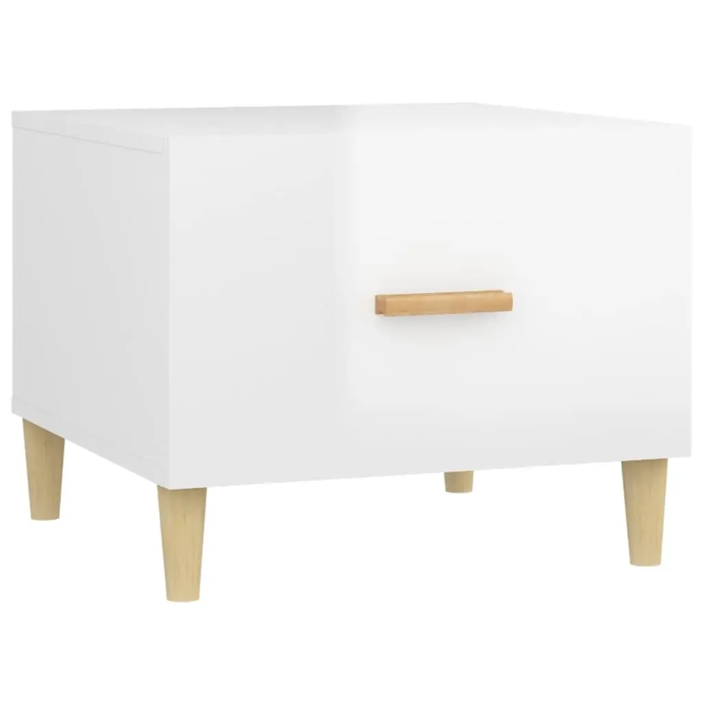 Coffee Tables High Gloss White 50x50x40 cm Engineered Wood 2 pcs