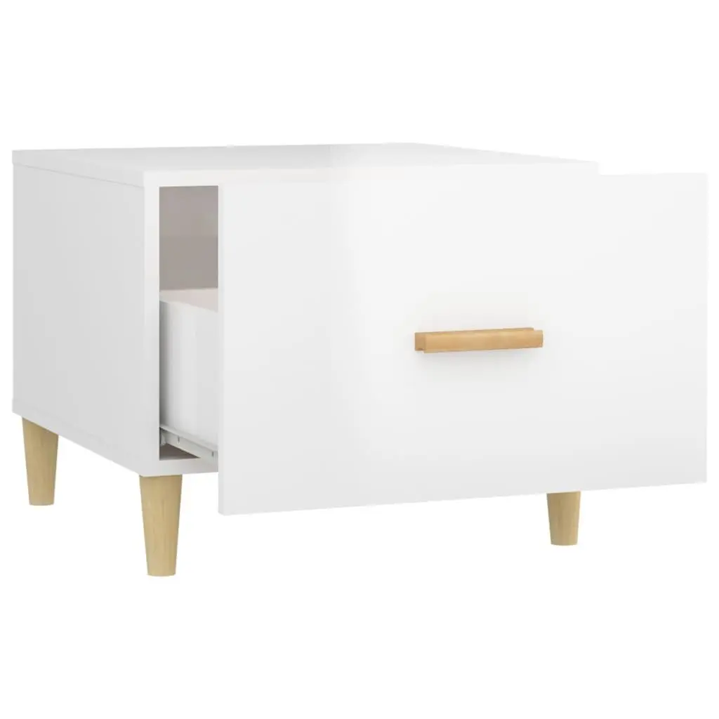 Coffee Tables High Gloss White 50x50x40 cm Engineered Wood 2 pcs