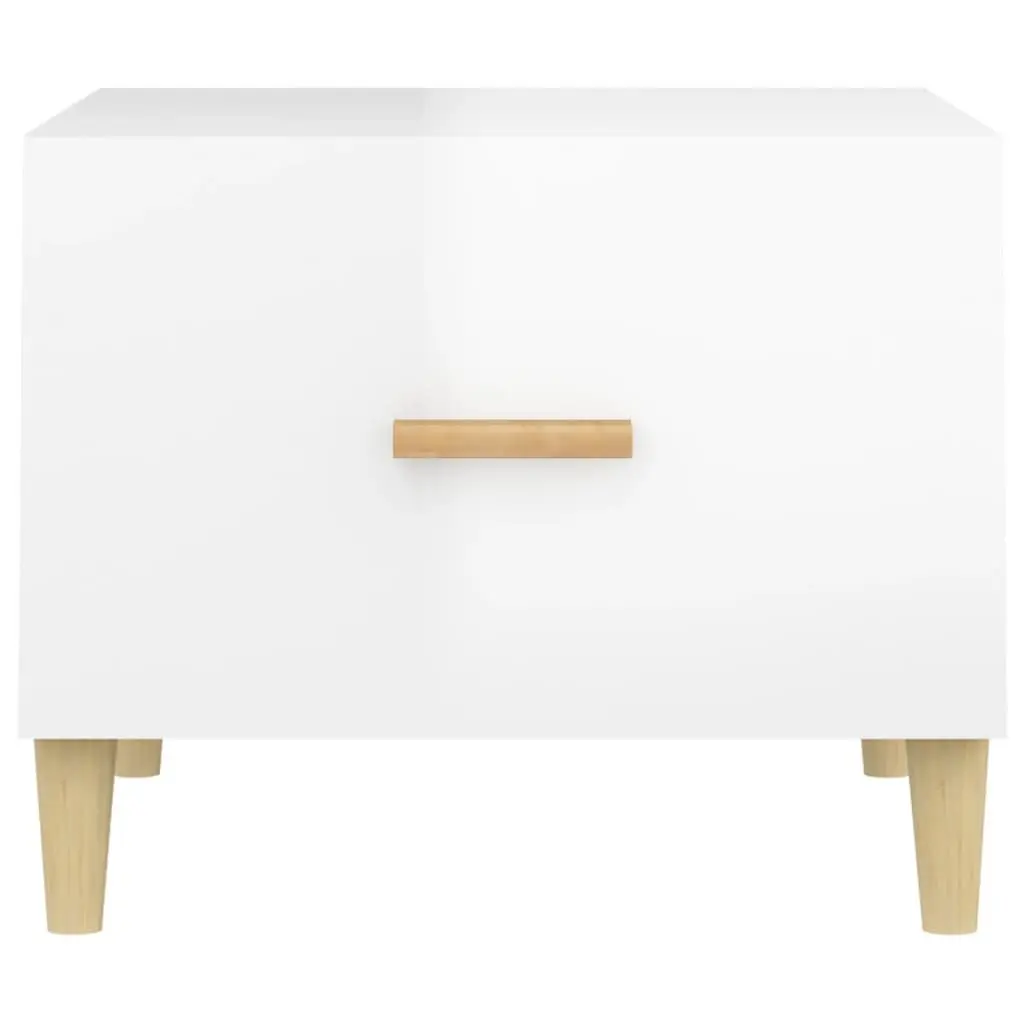 Coffee Tables High Gloss White 50x50x40 cm Engineered Wood 2 pcs
