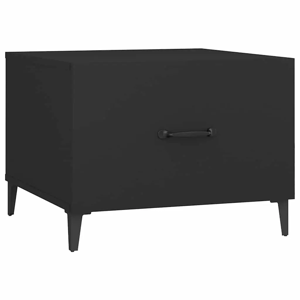 Coffee Table Set Black Industrial 50x50x40 cm Engineered Wood Metal Legs