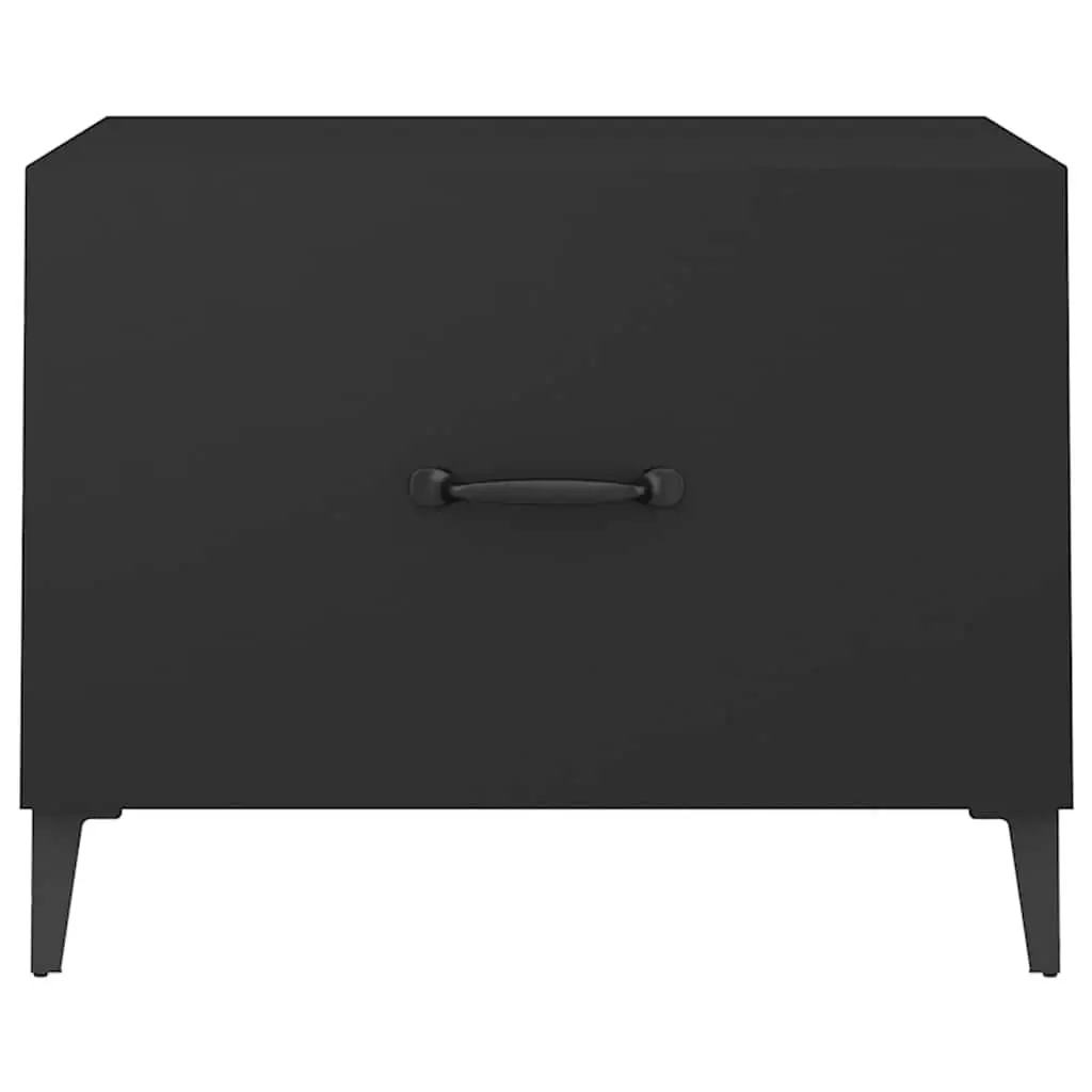 Coffee Table Set Black Industrial 50x50x40 cm Engineered Wood Metal Legs