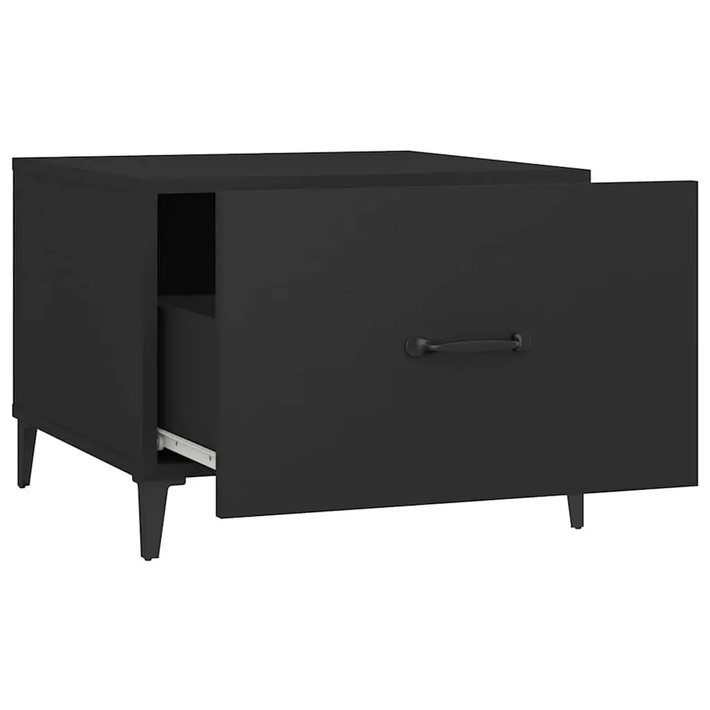 Coffee Table Set Black Industrial 50x50x40 cm Engineered Wood Metal Legs