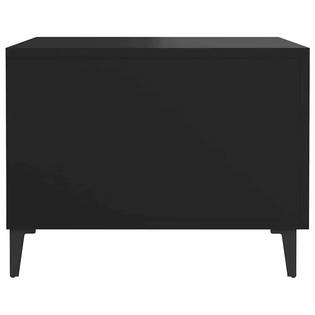 Coffee Table Set Black Industrial 50x50x40 cm Engineered Wood Metal Legs