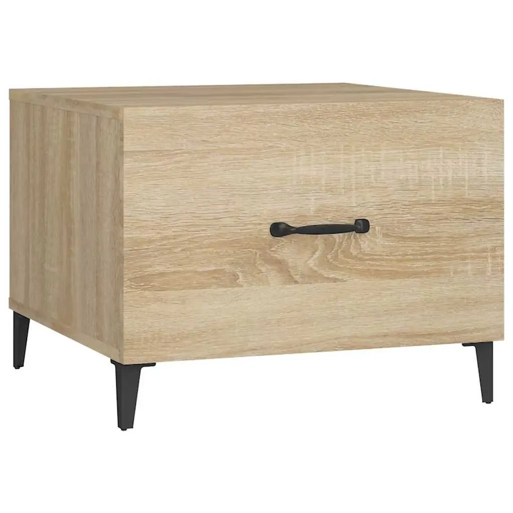 Coffee Table Industrial Style 50x50x40cm Engineered Wood with Metal Legs Set of 2 Brown