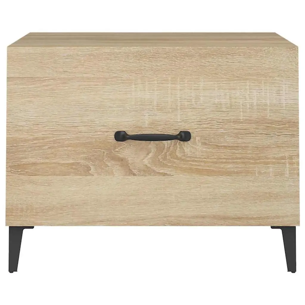 Coffee Table Industrial Style 50x50x40cm Engineered Wood with Metal Legs Set of 2 Brown