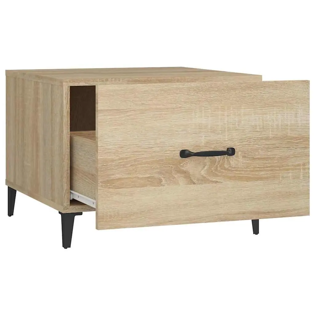 Coffee Table Industrial Style 50x50x40cm Engineered Wood with Metal Legs Set of 2 Brown