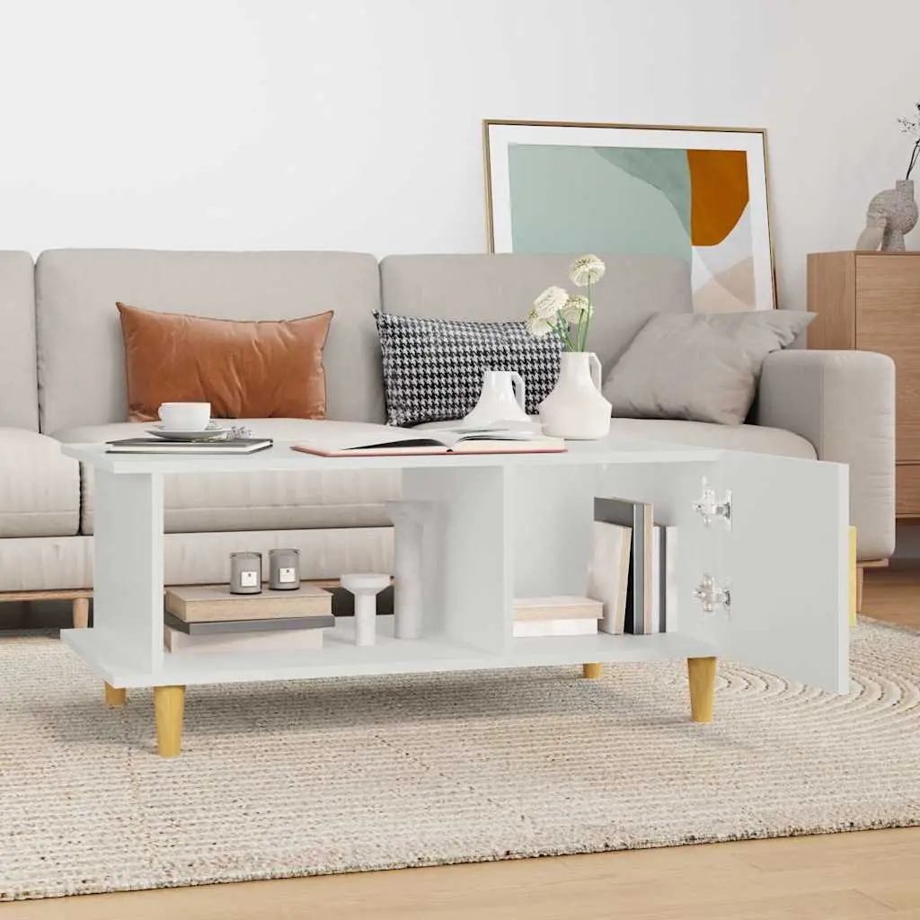 Coffee Table White Engineered Wood 90 x 50 x 40 cm