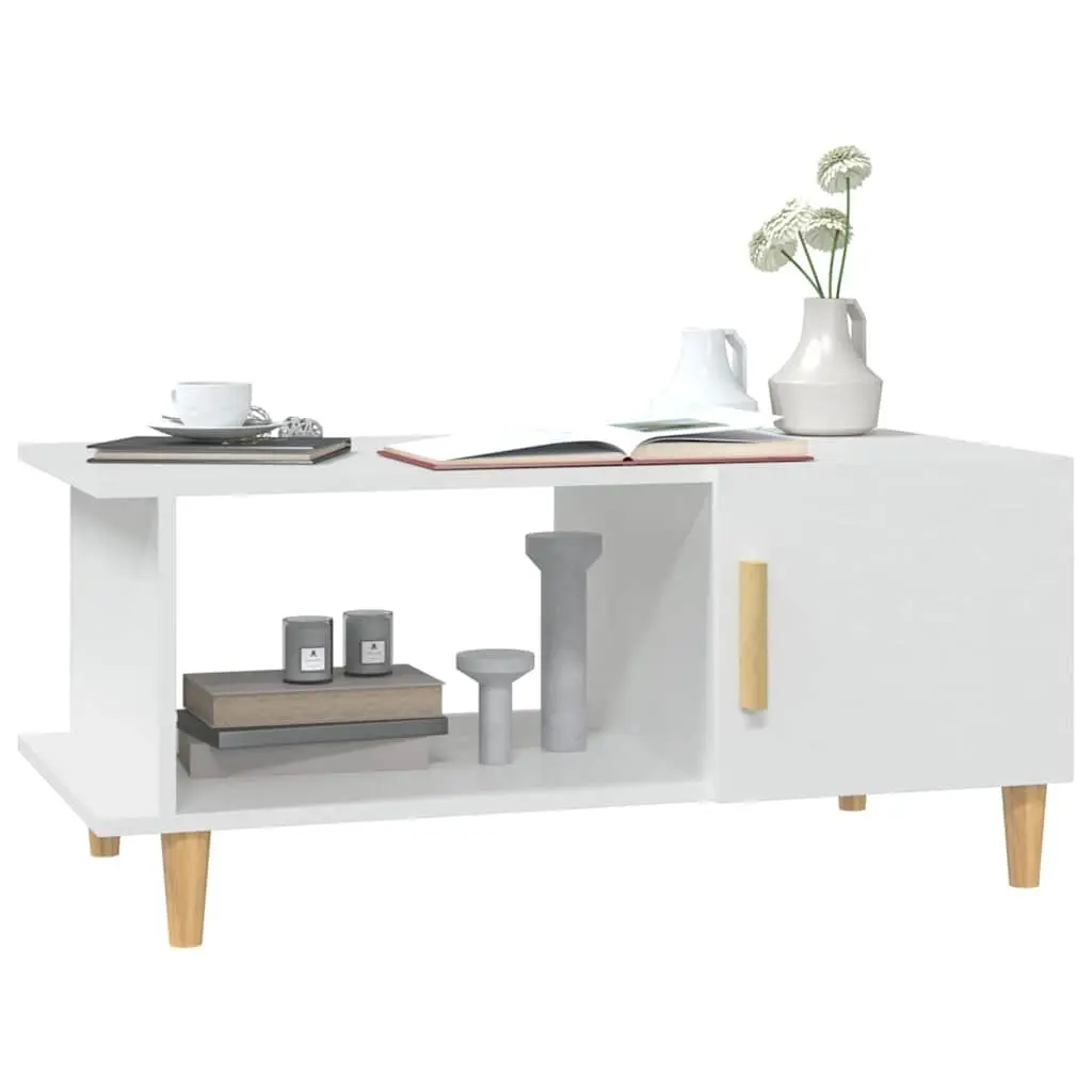 Coffee Table White Engineered Wood 90 x 50 x 40 cm