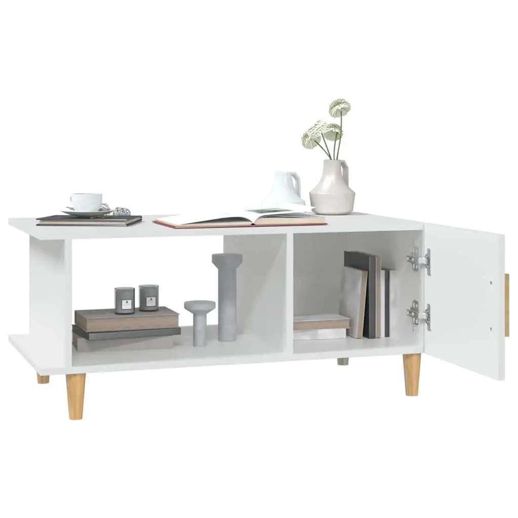 Coffee Table White Engineered Wood 90 x 50 x 40 cm